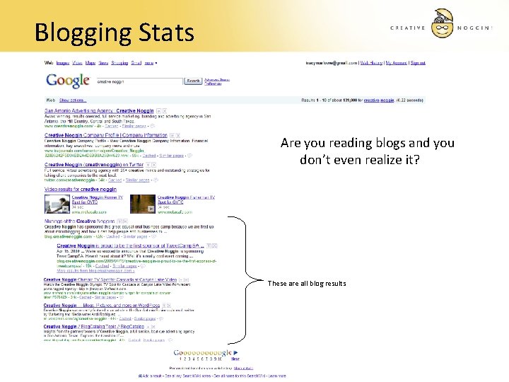 Blogging Stats Are you reading blogs and you don’t even realize it? These are