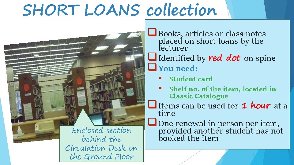 SHORT LOANS collection q Books, articles or class notes placed on short loans by