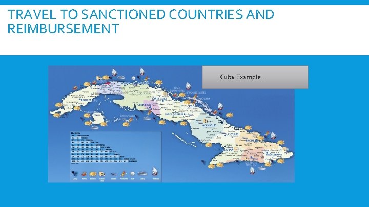 TRAVEL TO SANCTIONED COUNTRIES AND REIMBURSEMENT Record keeping for five years is required by