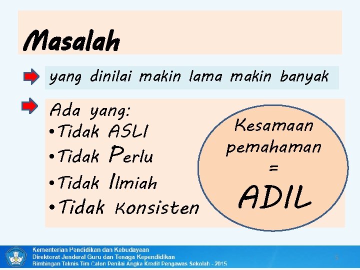 Masalah yang dinilai makin lama makin banyak Ada yang: • Tidak ASLI • Tidak