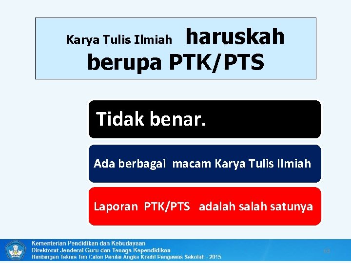 haruskah berupa PTK/PTS Karya Tulis Ilmiah Tidak benar. Ada berbagai macam Karya Tulis Ilmiah