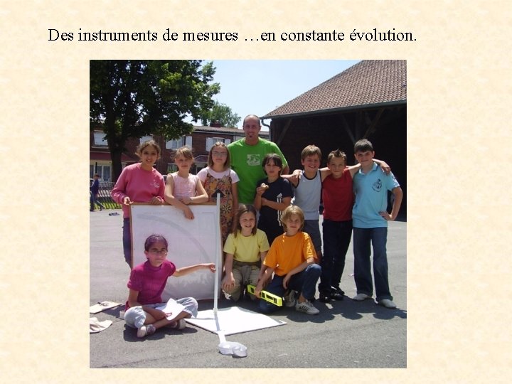 Des instruments de mesures …en constante évolution. 