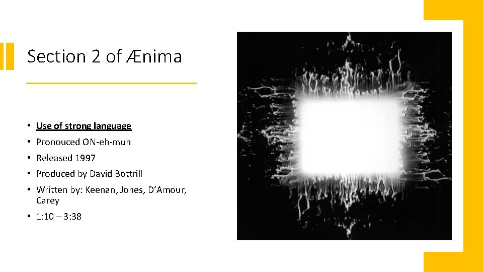 Section 2 of Ænima • Use of strong language • Pronouced ON-eh-muh • Released