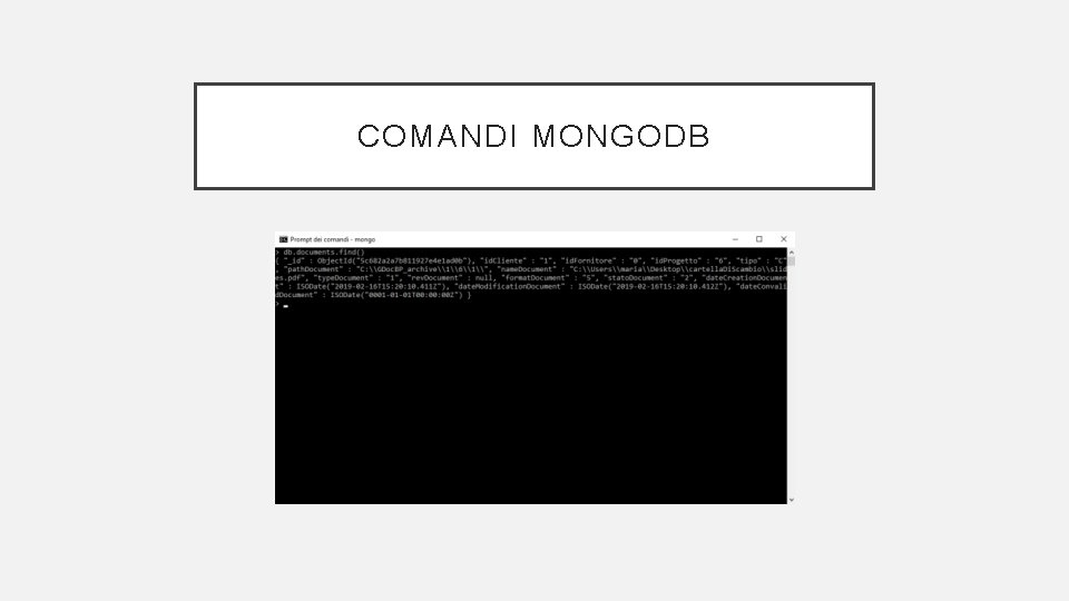COMANDI MONGODB 