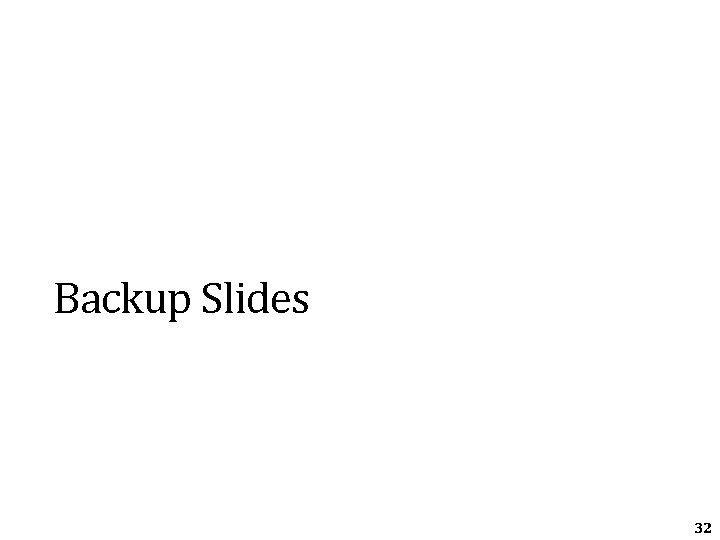 Backup Slides 32 