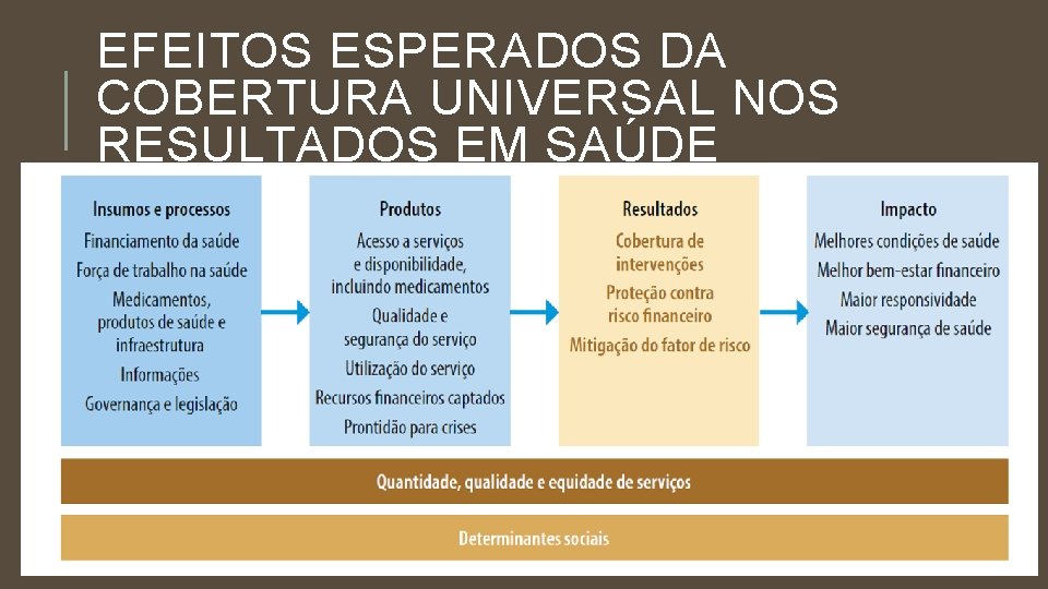 EFEITOS ESPERADOS DA COBERTURA UNIVERSAL NOS RESULTADOS EM SAÚDE 