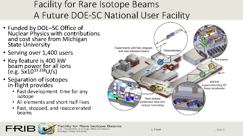 Facility for Rare Isotope Beams A Future DOE-SC National User Facility • Funded by