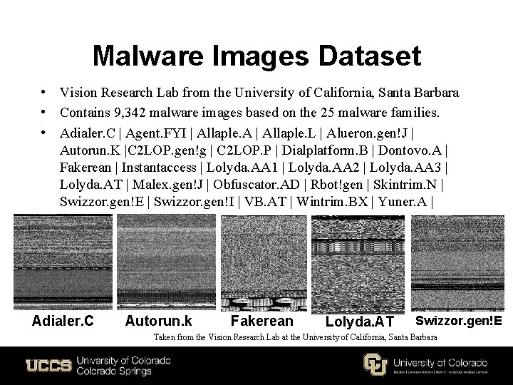 Malware Images Dataset • Vision Research Lab from the University of California, Santa Barbara