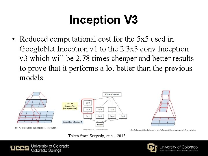 Inception V 3 • Reduced computational cost for the 5 x 5 used in