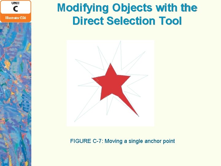 Modifying Objects with the Direct Selection Tool FIGURE C-7: Moving a single anchor point