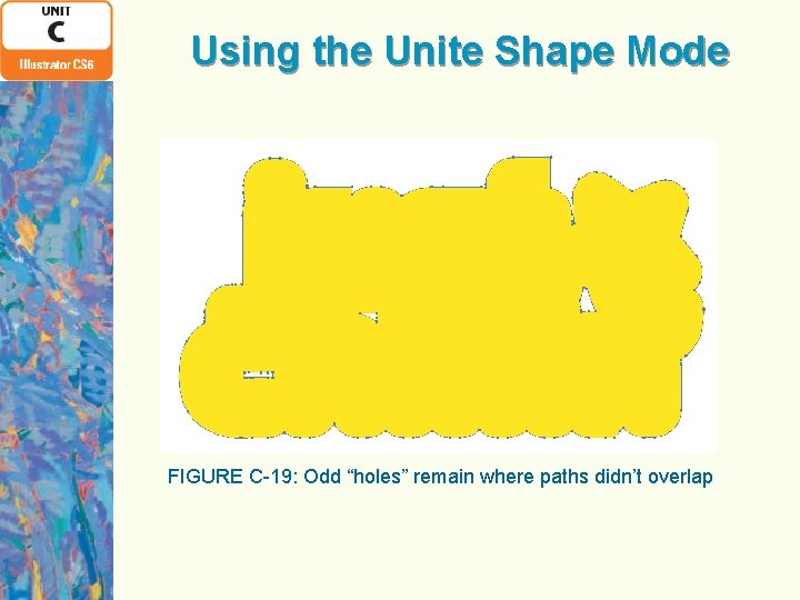 Using the Unite Shape Mode FIGURE C-19: Odd “holes” remain where paths didn’t overlap