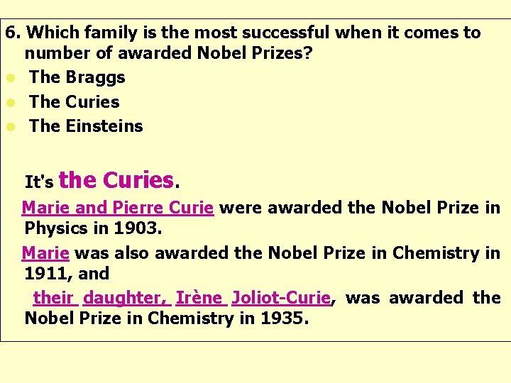 6. Which family is the most successful when it comes to number of awarded