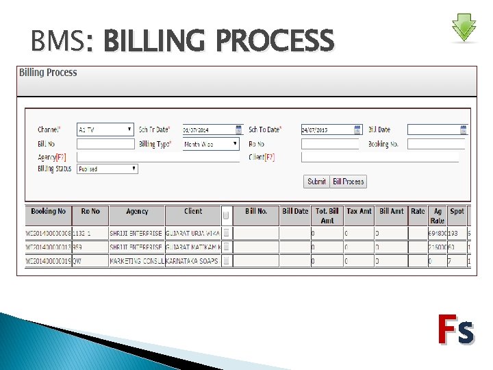 BMS: BILLING PROCESS Fs 