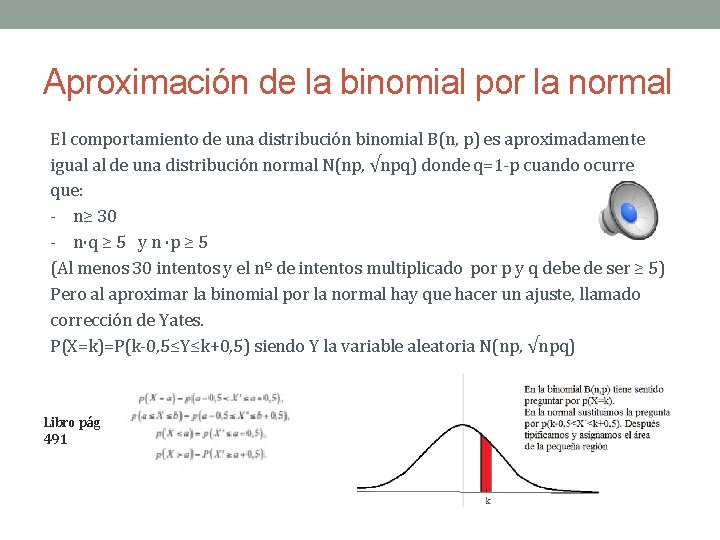 Aproximación de la binomial por la normal El comportamiento de una distribución binomial B(n,