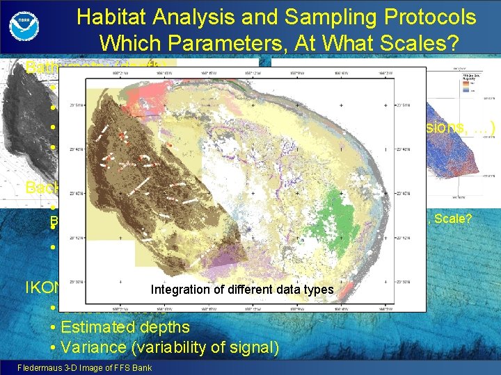Habitat Analysis and Sampling Protocols Which Parameters, At What Scales? Bathymetry (depth) • Slope