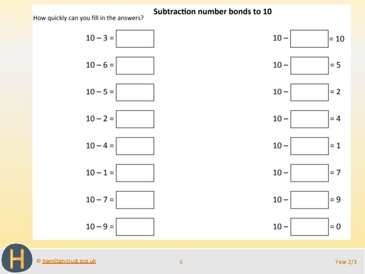© hamilton-trust. org. uk 6 Year 2/3 