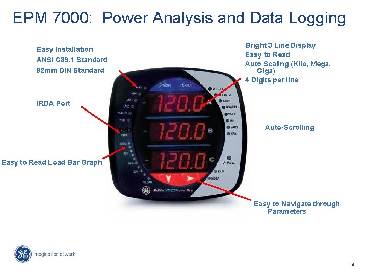 EPM 7000: Power Analysis and Data Logging Easy Installation ANSI C 39. 1 Standard
