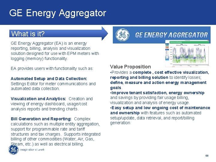 GE Energy Aggregator What is it? GE Energy Aggregator (EA) is an energy reporting,