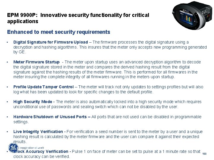EPM 9900 P: Innovative security functionality for critical applications Enhanced to meet security requirements
