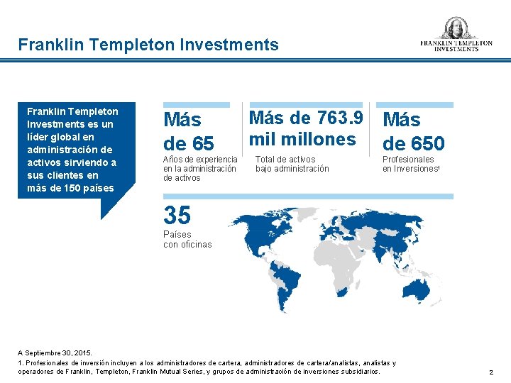 Franklin Templeton Investments es un líder global en administración de activos sirviendo a sus