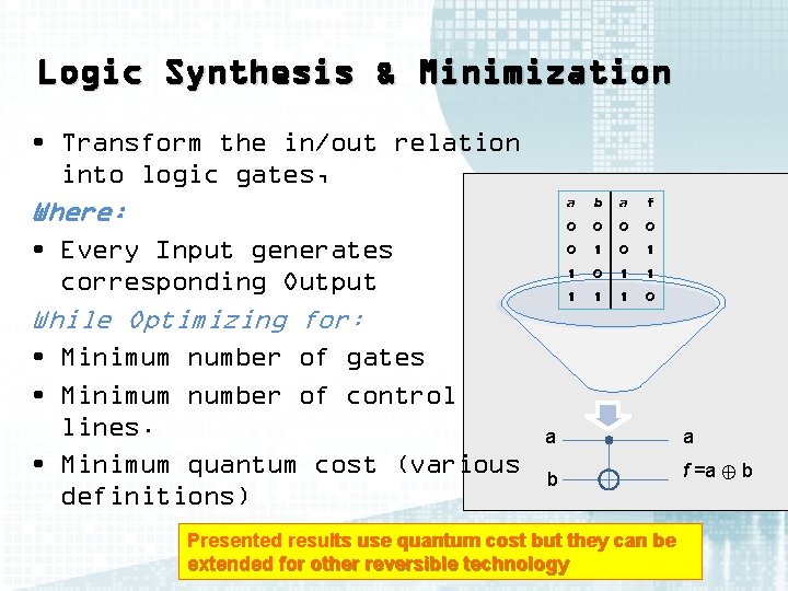 SYNTHESIS OF REVERSIBLE CIRCUITS WITH NO ANCILLA BITS