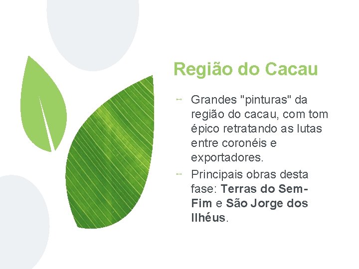 Região do Cacau ⊷ Grandes "pinturas" da região do cacau, com tom épico retratando