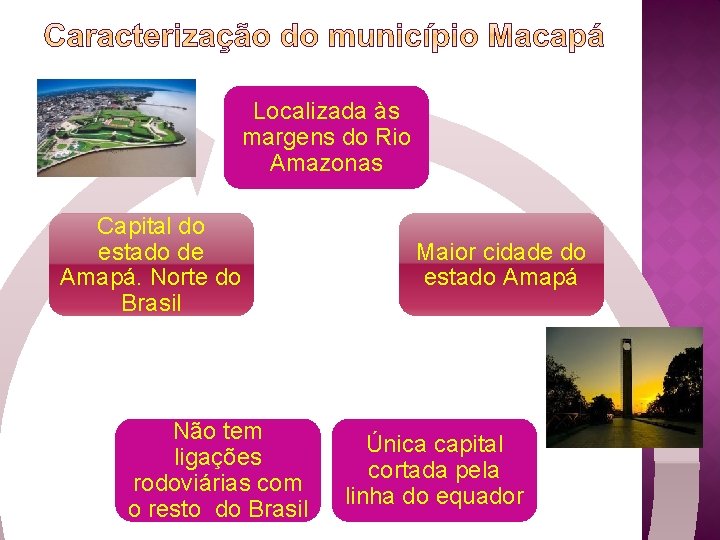 Localizada às margens do Rio Amazonas Capital do estado de Amapá. Norte do Brasil