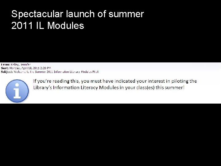 Spectacular launch of summer 2011 IL Modules 