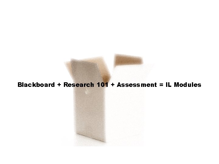 Blackboard + Research 101 + Assessment = IL Modules 