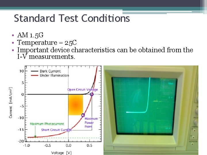 Standard Test Conditions • AM 1. 5 G • Temperature = 25 C •