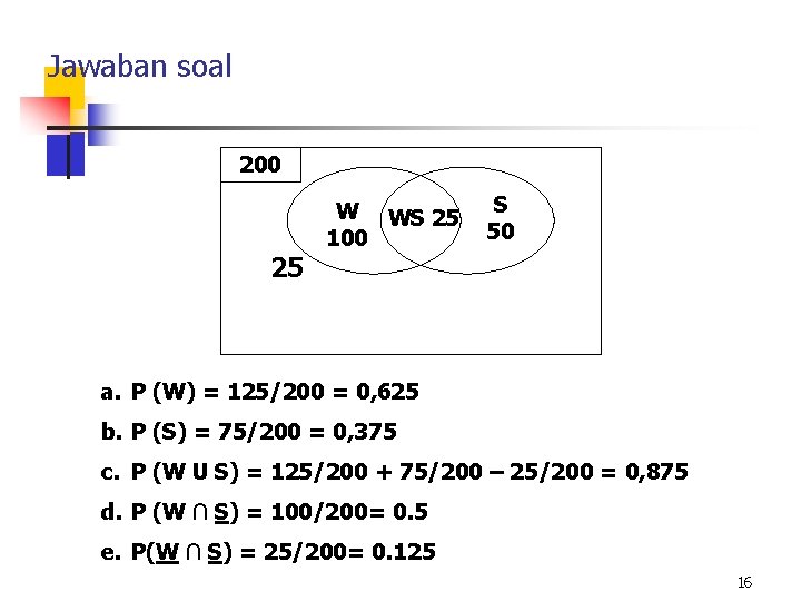 Jawaban soal 200 25 W WS 25 100 S 50 a. P (W) =