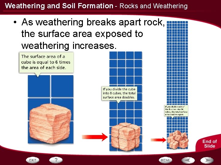 Weathering and Soil Formation - Rocks and Weathering • As weathering breaks apart rock,