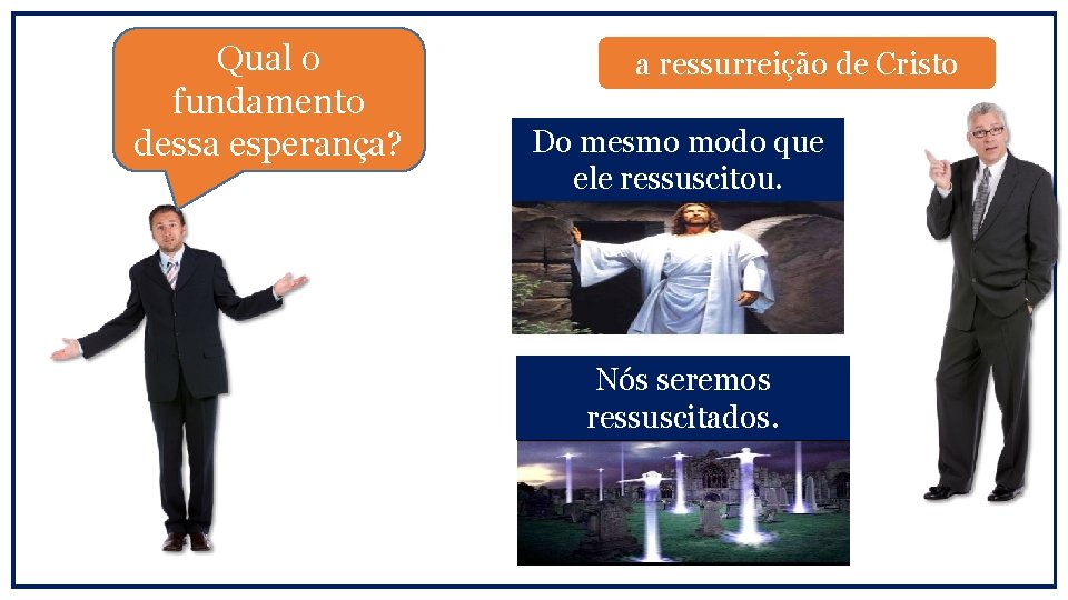 Qual o fundamento dessa esperança? a ressurreição de Cristo Do mesmo modo que ele