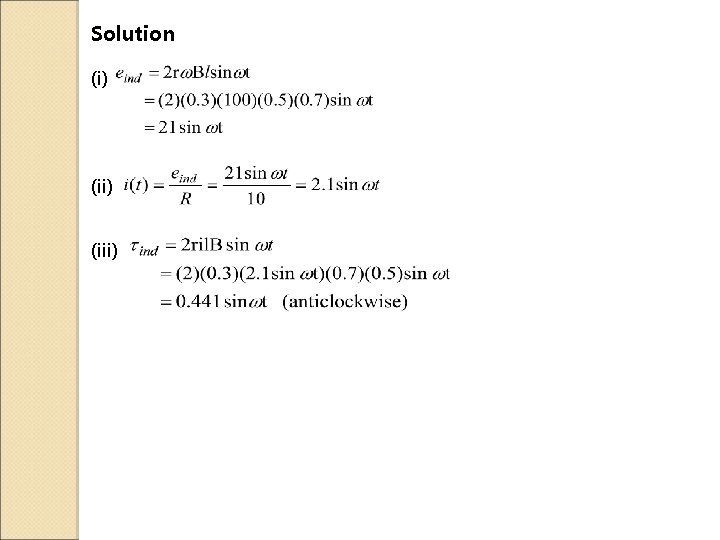 Solution (i) (iii) 