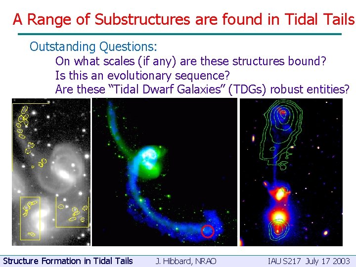 A Range of Substructures are found in Tidal Tails Outstanding Questions: On what scales