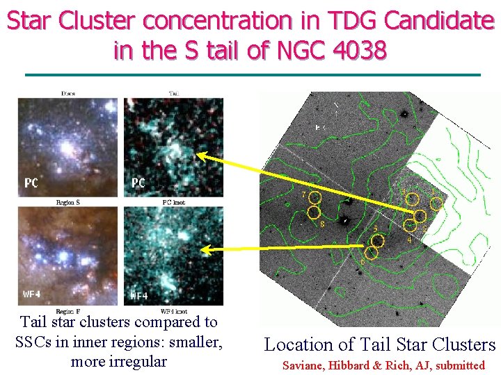 Star Cluster concentration in TDG Candidate in the S tail of NGC 4038 Tail