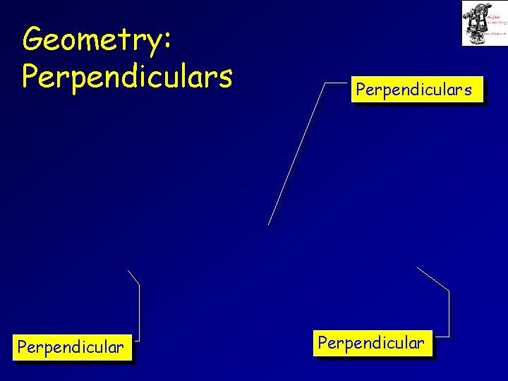Geometry: Perpendiculars Perpendicular 