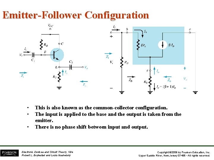 Emitter-Follower Configuration • • • This is also known as the common-collector configuration. The Emitter-Follower Configuration • • • This is also known as the common-collector configuration. The