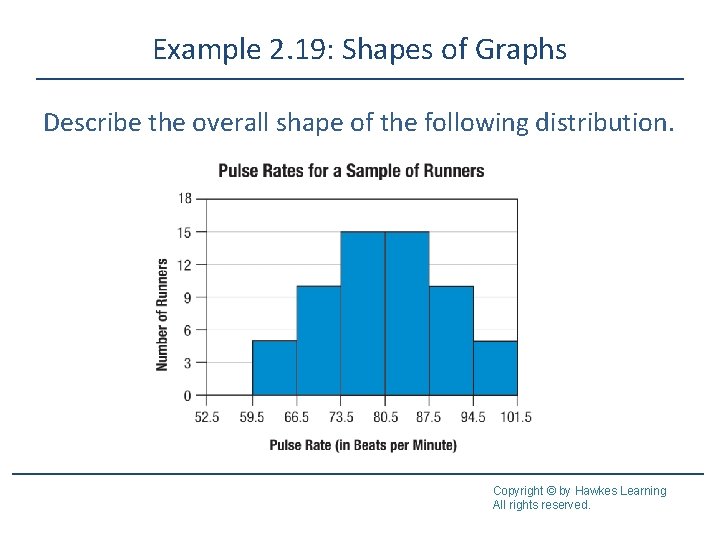 Example 2. 19: Shapes of Graphs Describe the overall shape of the following distribution.