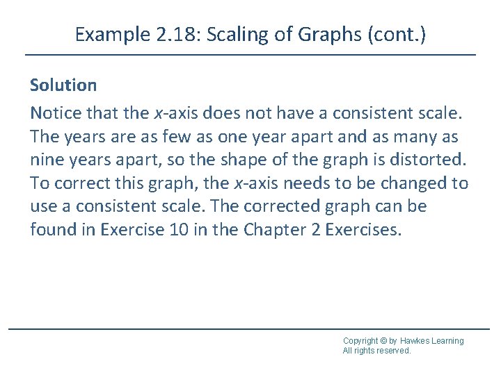 Example 2. 18: Scaling of Graphs (cont. ) Solution Notice that the x-axis does