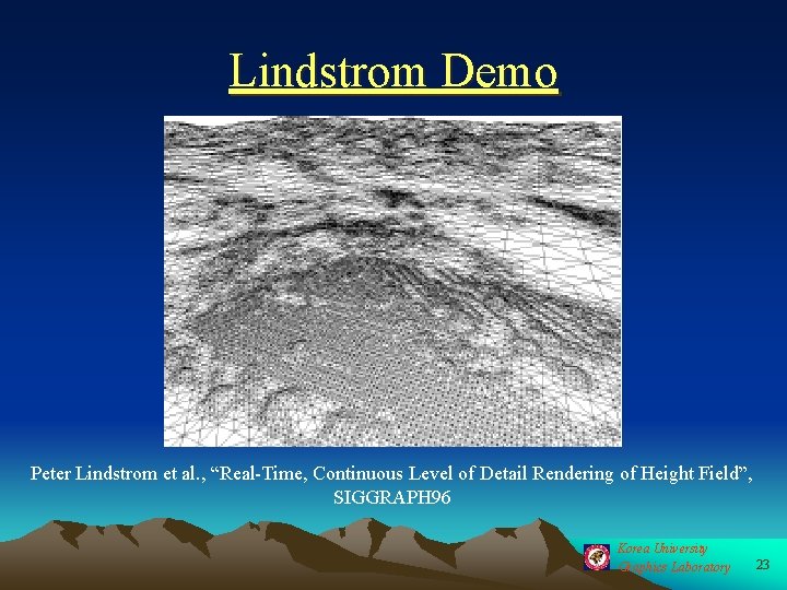 Lindstrom Demo Peter Lindstrom et al. , “Real-Time, Continuous Level of Detail Rendering of