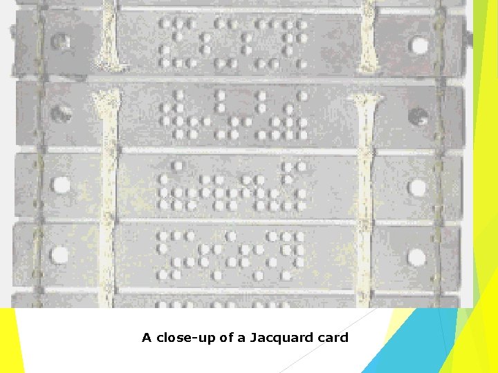 A close-up of a Jacquard card 