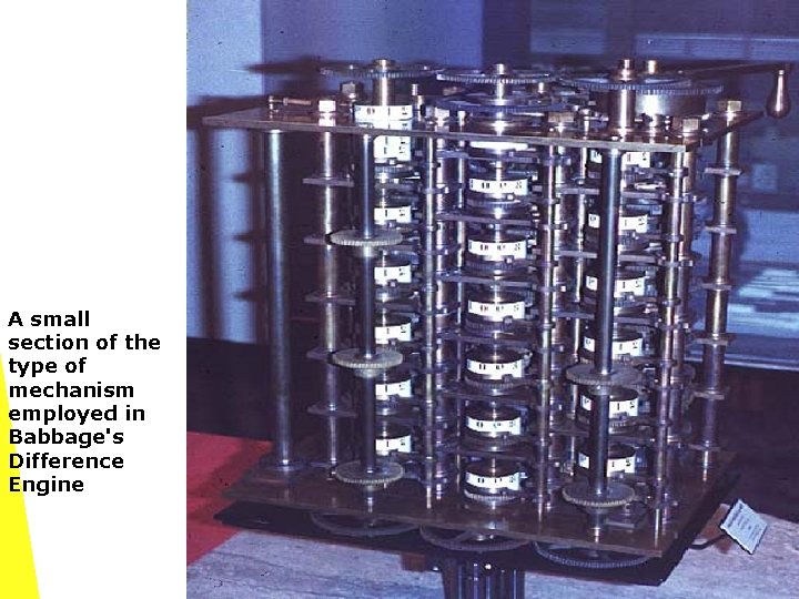 A small section of the type of mechanism employed in Babbage's Difference Engine 