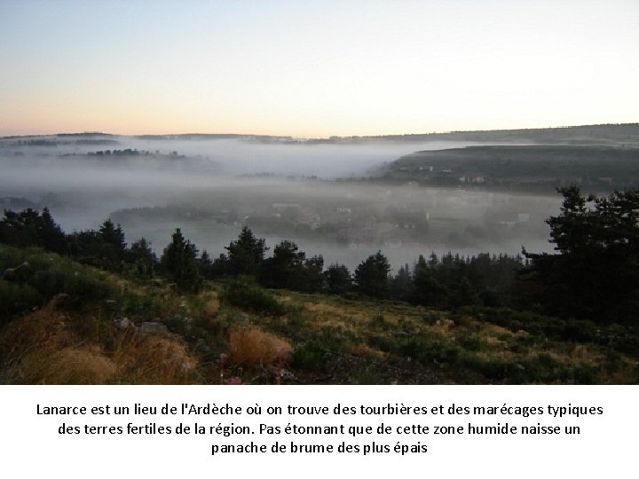 Lanarce est un lieu de l'Ardèche où on trouve des tourbières et des marécages