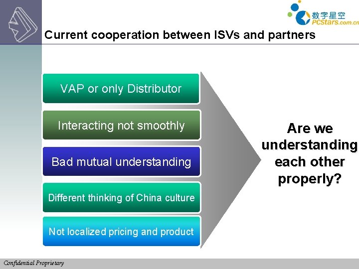 Current cooperation between ISVs and partners VAP or only Distributor Interacting not smoothly Bad