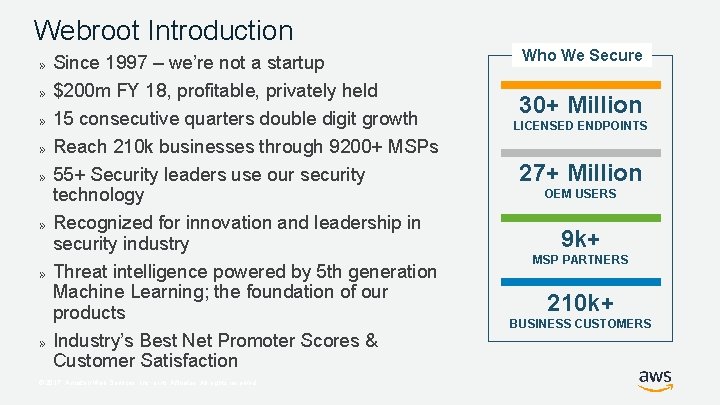 Webroot Introduction » » » » » Since 1997 – we’re not a startup