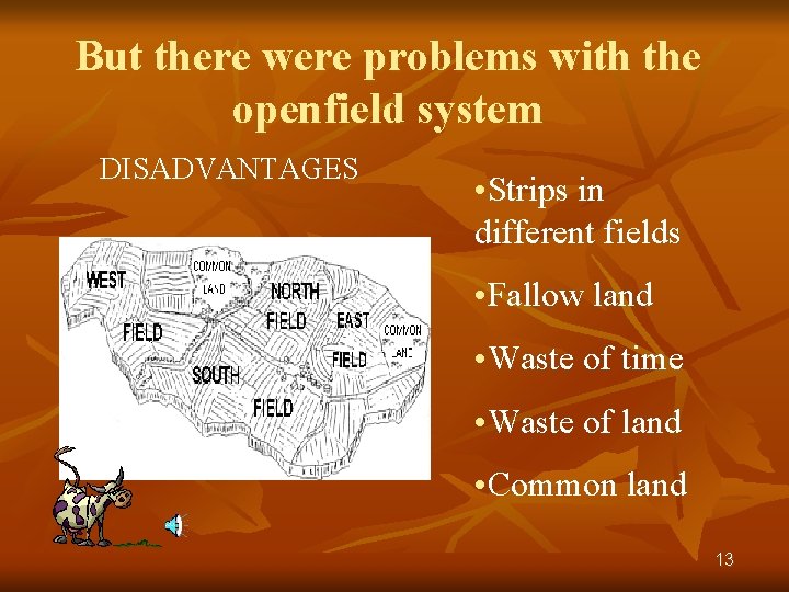 But there were problems with the openfield system DISADVANTAGES • Strips in different fields