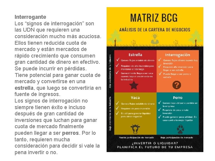 Interrogante Los “signos de interrogación” son las UDN que requieren una consideración mucho más