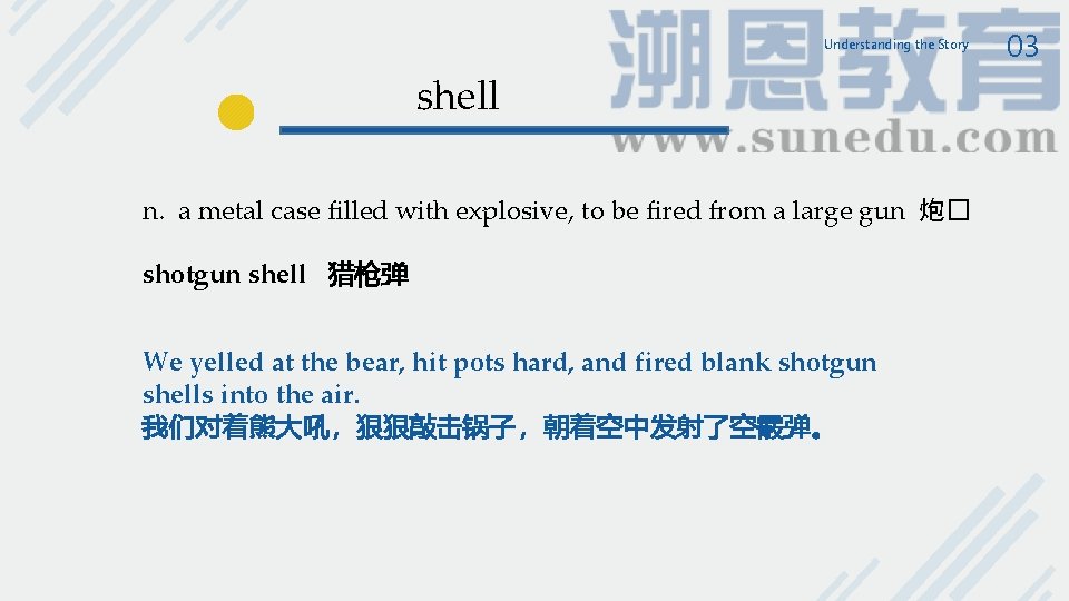 Understanding the Story shell n. a metal case filled with explosive, to be fired Understanding the Story shell n. a metal case filled with explosive, to be fired