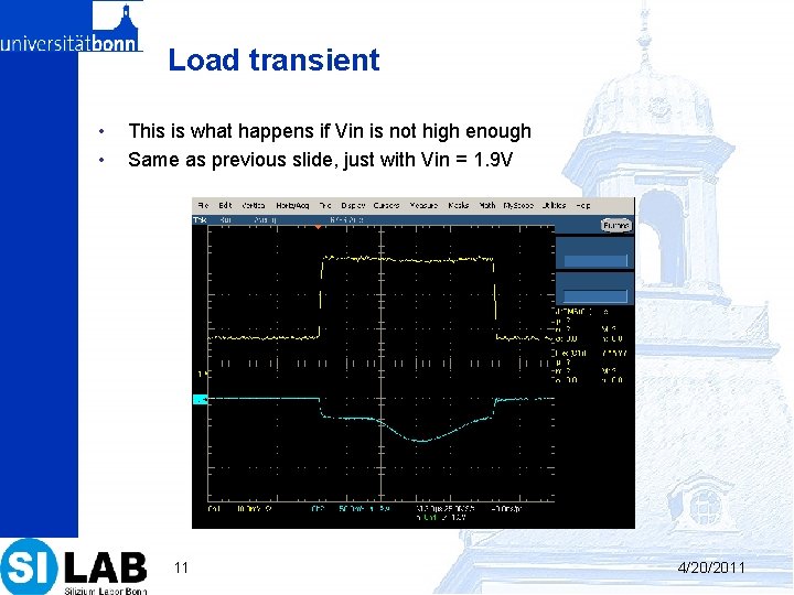 Load transient • • This is what happens if Vin is not high enough